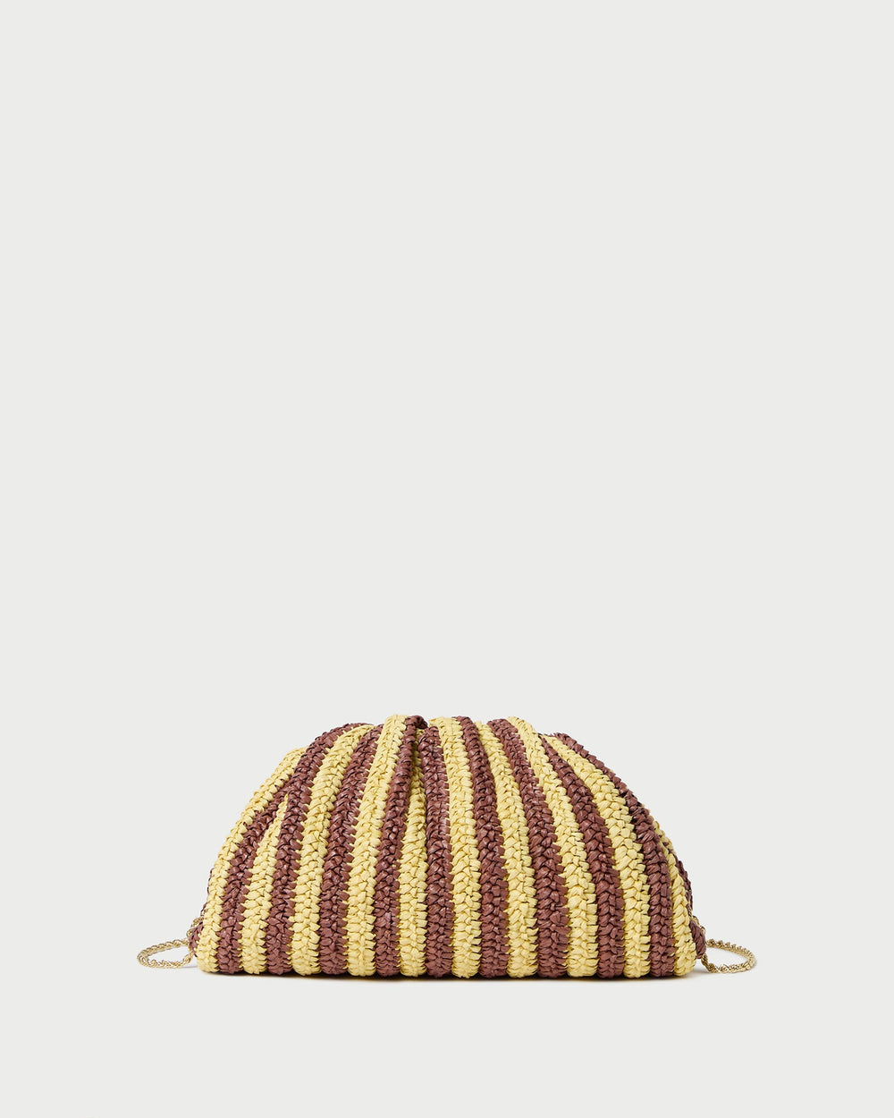 Loeffler Randall / Bailey Brown/Butter Stripe Dome Clutch