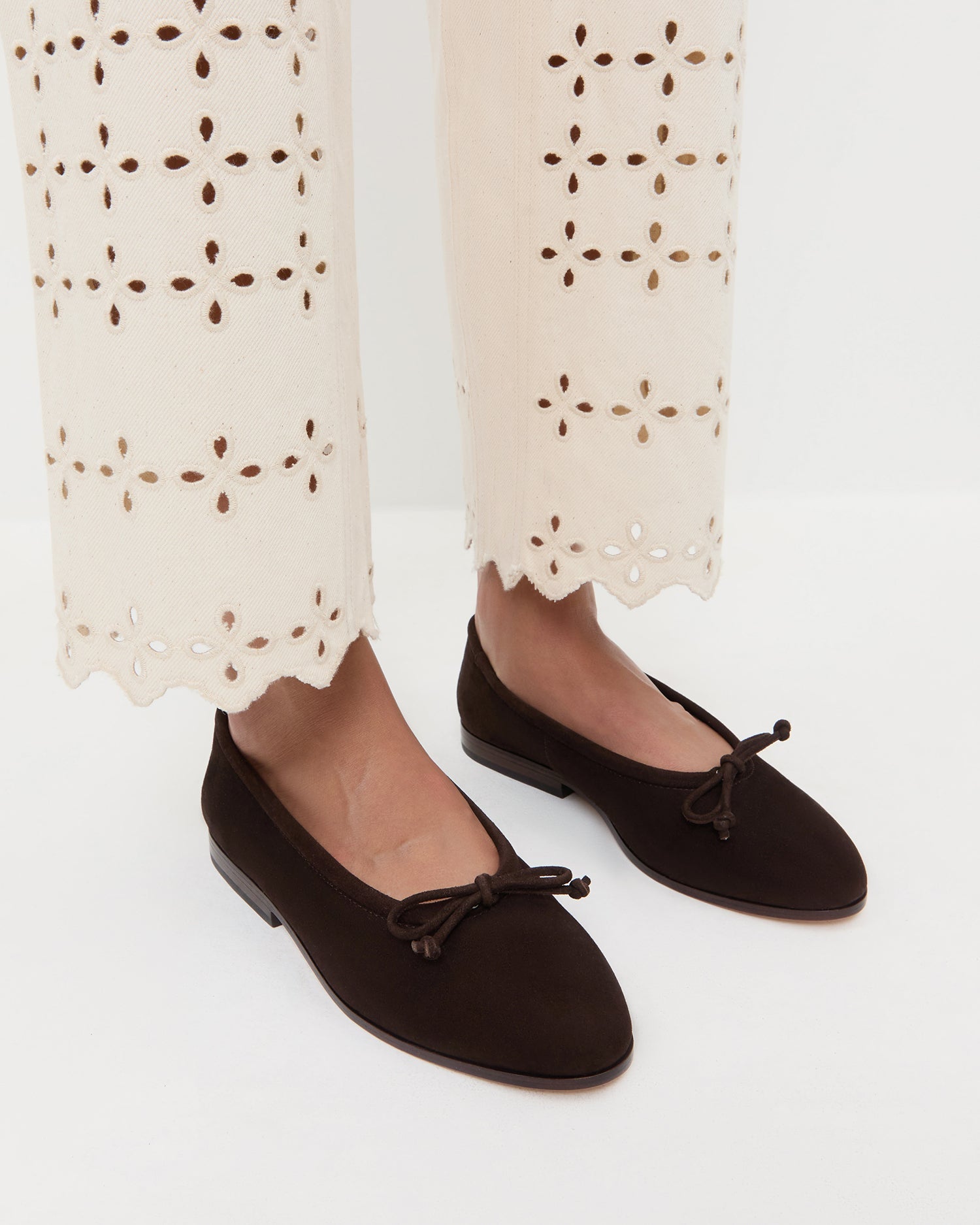 Loeffler Randall / Noelle Brown Suede Ballet Flat