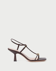 Loeffler Randall / Triana Espresso Leather Mid-Heel Sandal