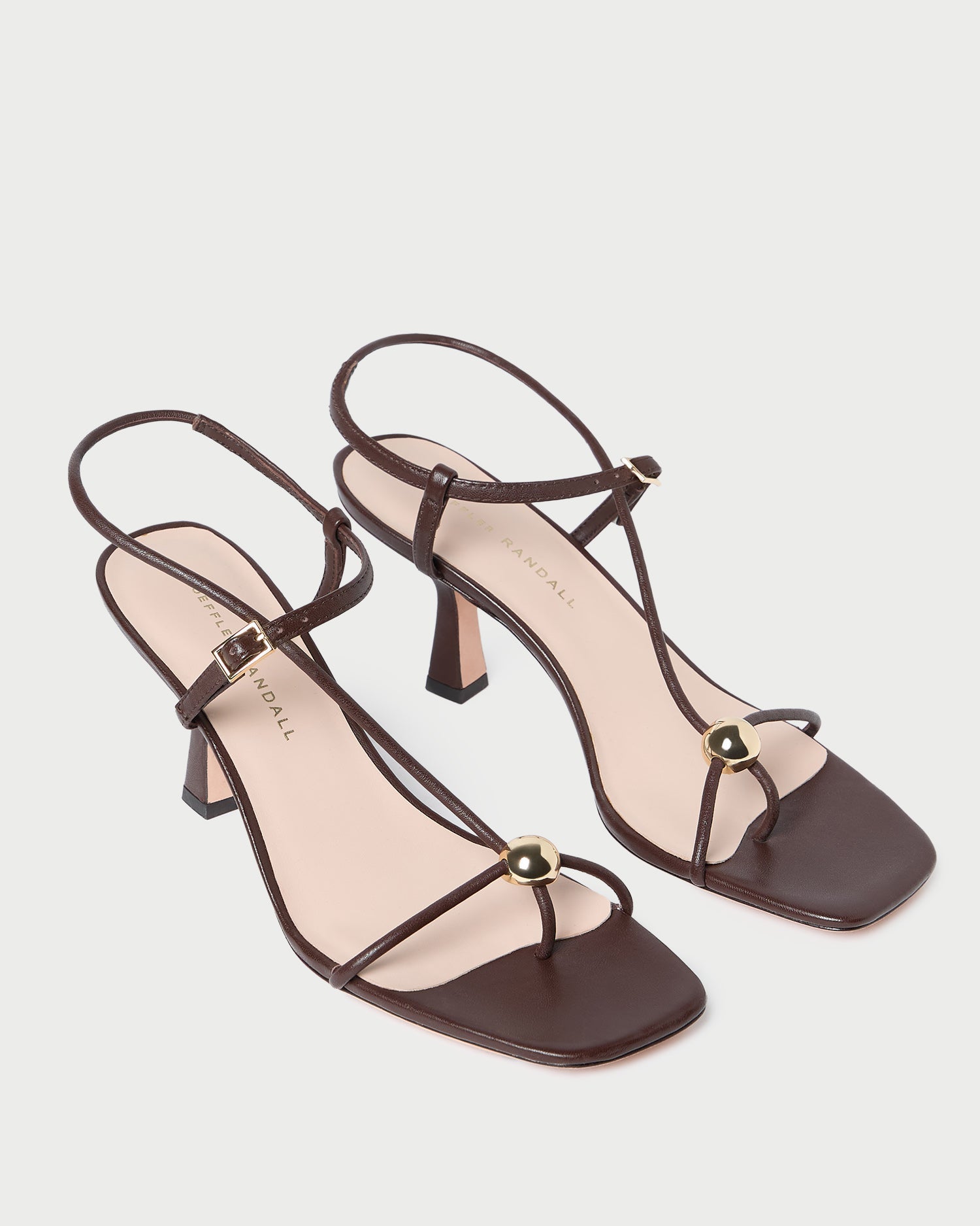 Loeffler Randall / Triana Espresso Leather Mid-Heel Sandal