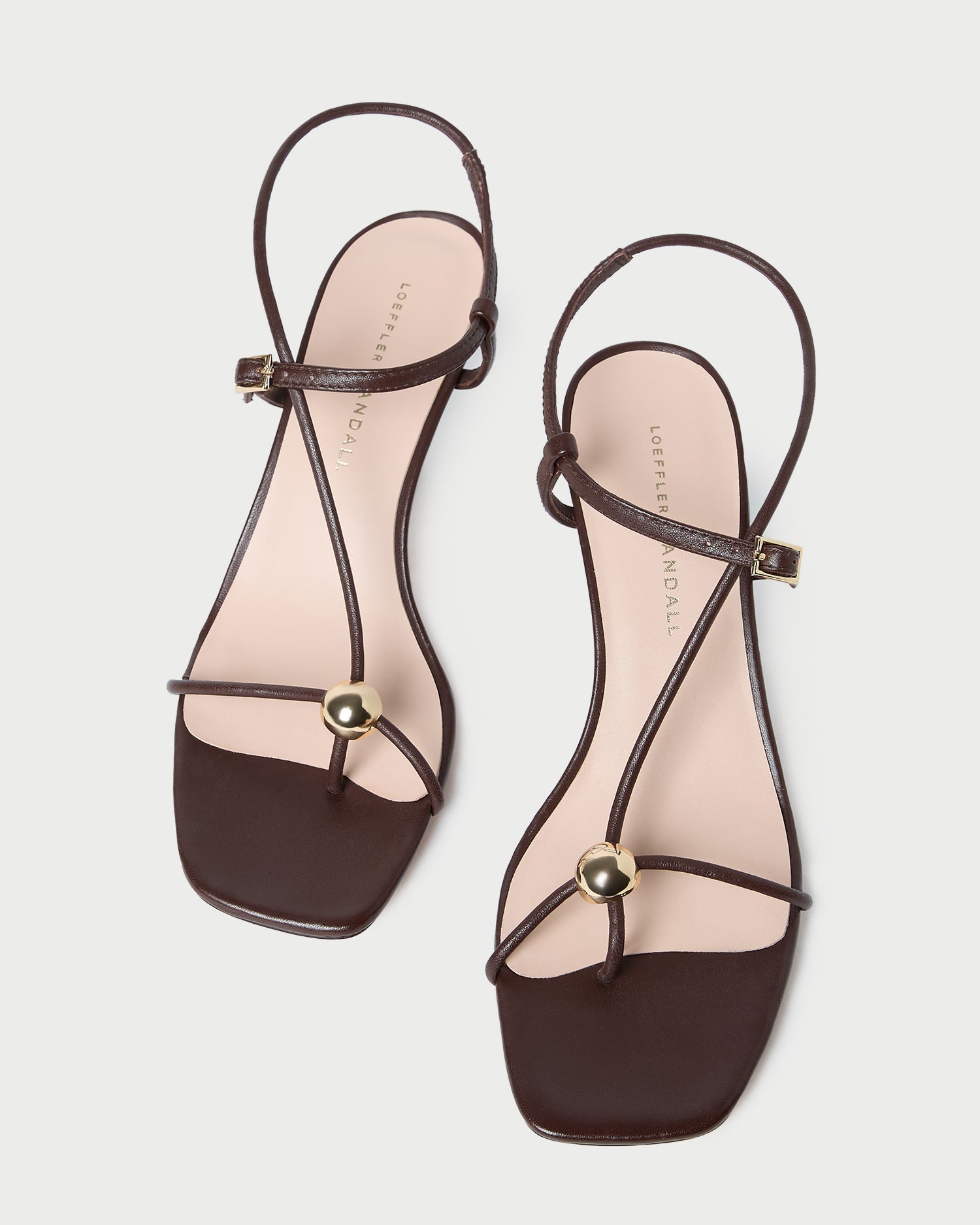 Loeffler Randall / Triana Espresso Leather Mid-Heel Sandal