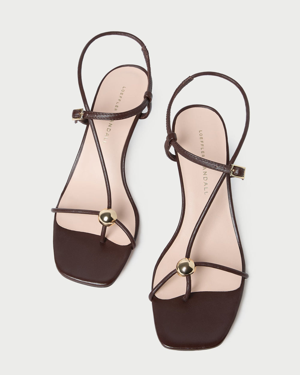 Loeffler Randall / Triana Espresso Leather Mid-Heel Sandal