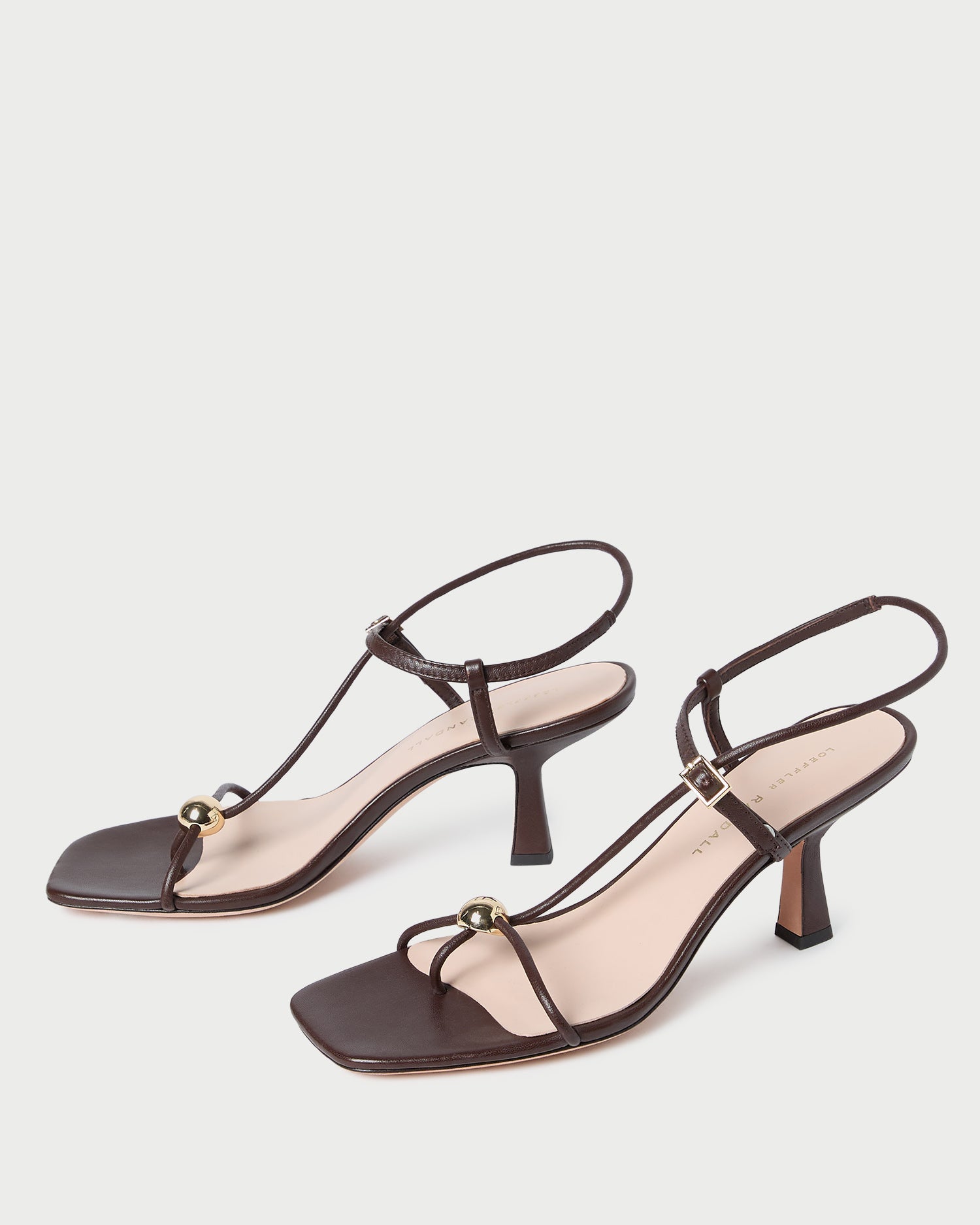 Loeffler Randall / Triana Espresso Leather Mid-Heel Sandal