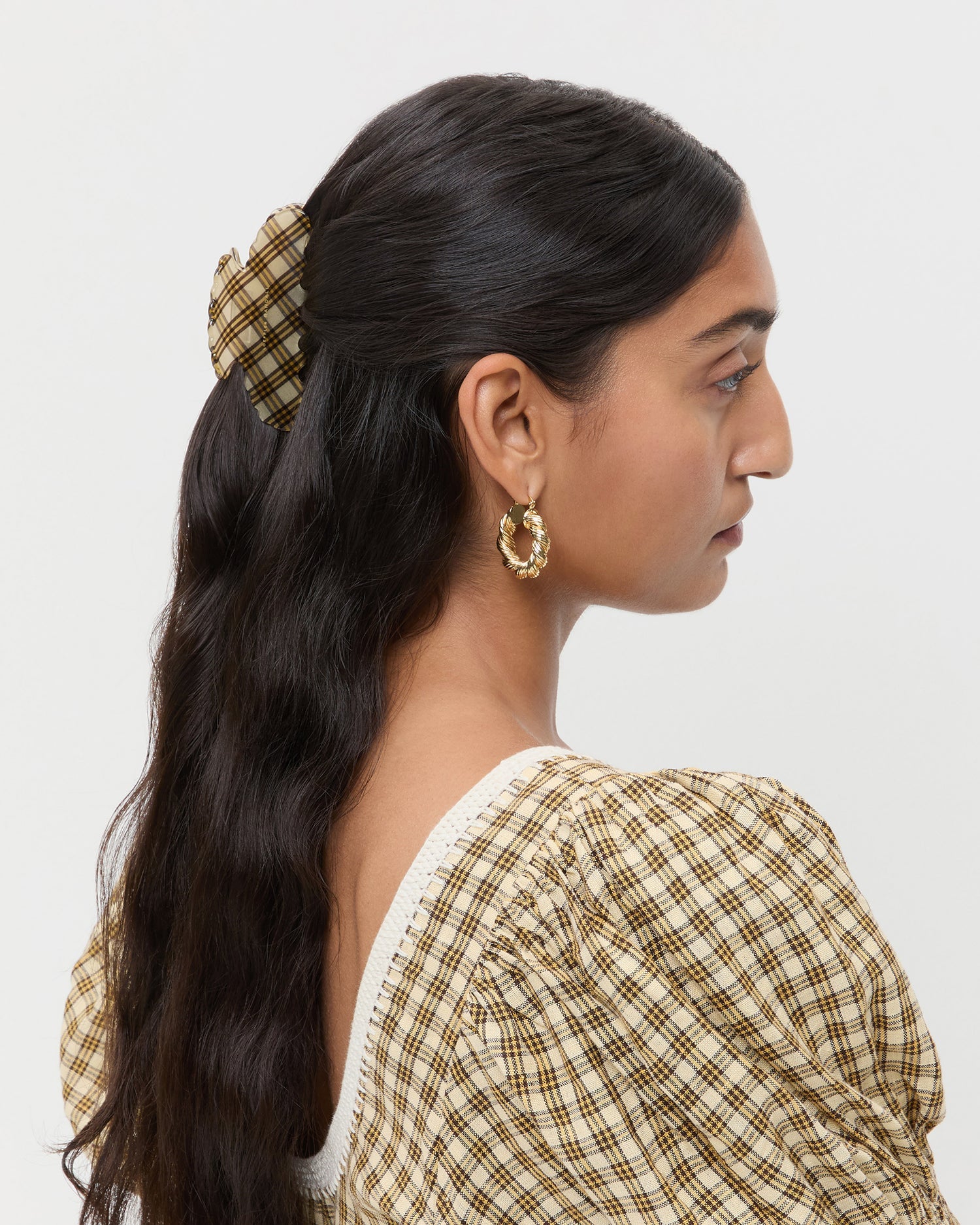 Loeffler Randall / Yuri Butter Plaid Hair Clip Set