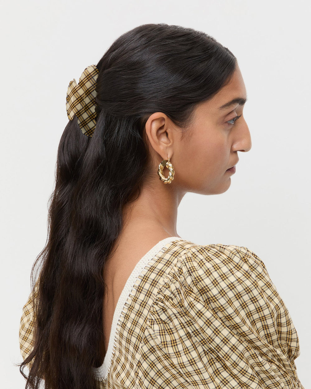 Loeffler Randall / Yuri Butter Plaid Hair Clip Set