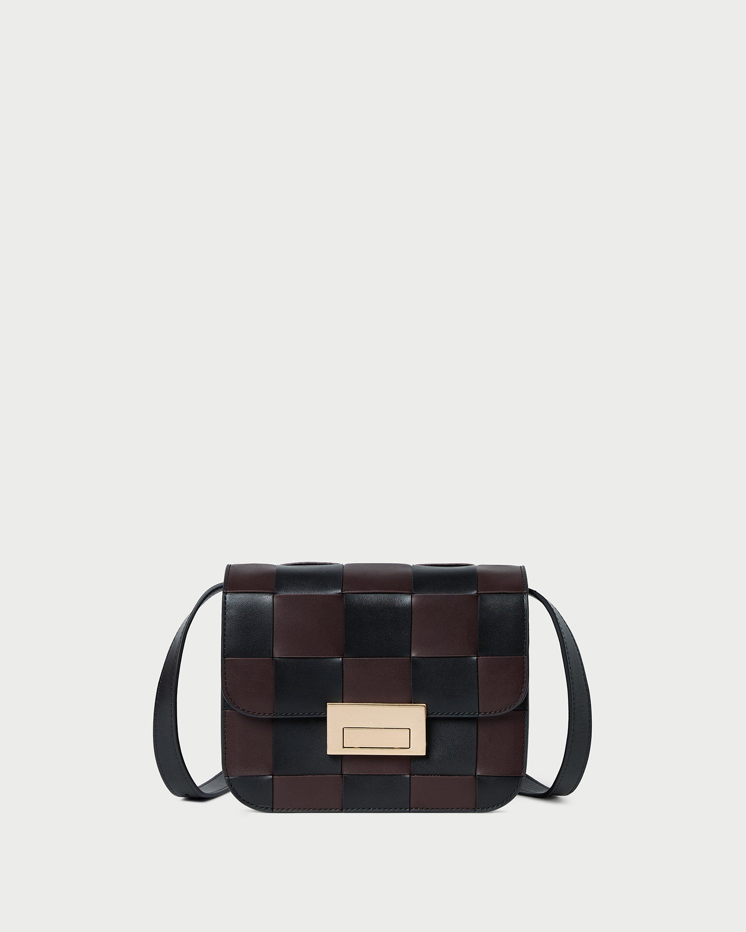 Loeffler Randall / Desi Black/Espresso Woven Leather Crossbody