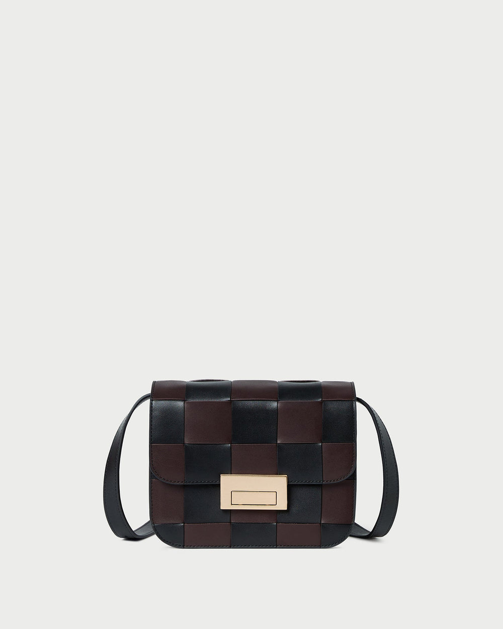 Loeffler Randall / Desi Black/Espresso Woven Leather Crossbody