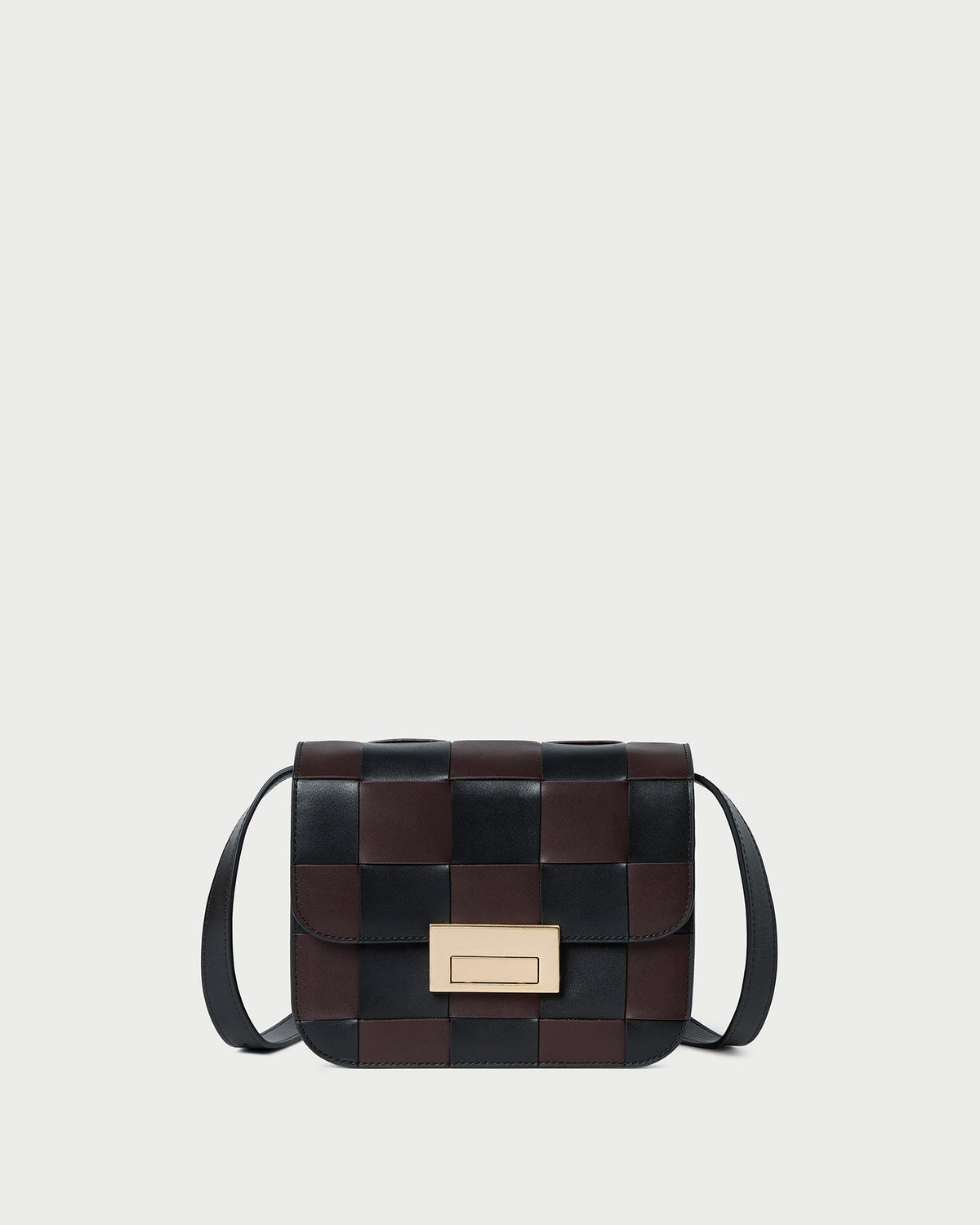 Loeffler Randall / Desi Black/Espresso Woven Leather Crossbody