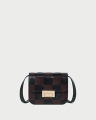Loeffler Randall / Desi Black/Espresso Woven Leather Crossbody