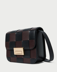 Loeffler Randall / Desi Black/Espresso Woven Leather Crossbody
