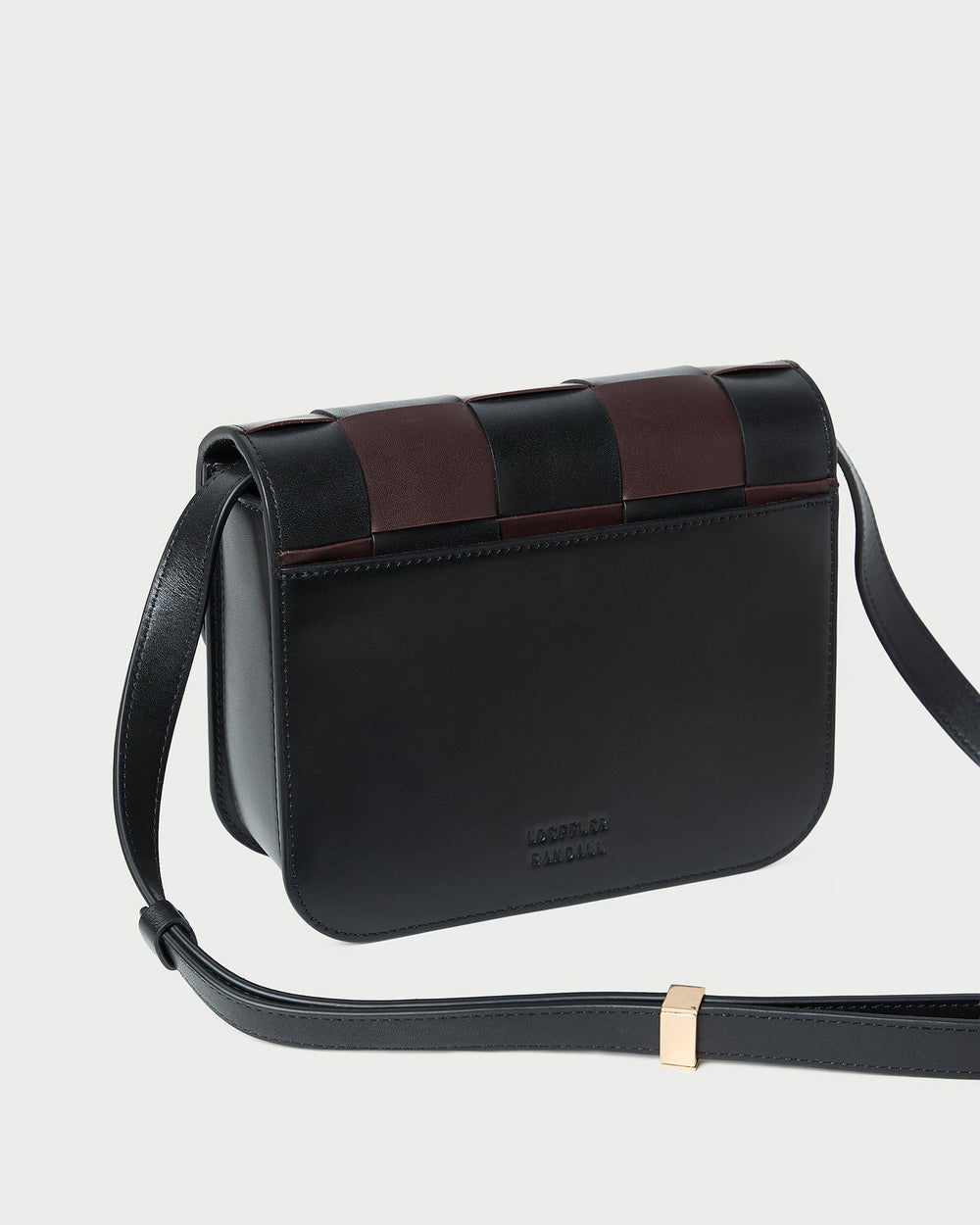 Loeffler Randall / Desi Black/Espresso Woven Leather Crossbody