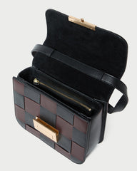 Loeffler Randall / Desi Black/Espresso Woven Leather Crossbody