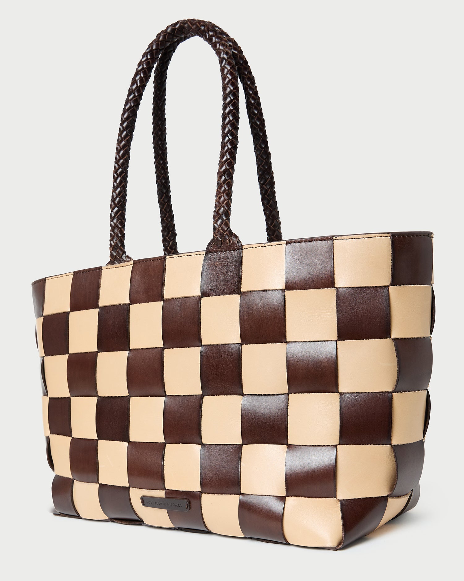 Loeffler Randall / Klara Brown/Butter Woven Leather Tote