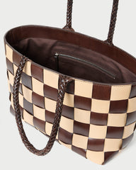 Loeffler Randall / Klara Brown/Butter Woven Leather Tote