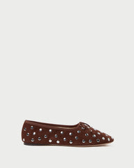 Loeffler Randall / Landon Espresso/Silver Suede Ballet Flat