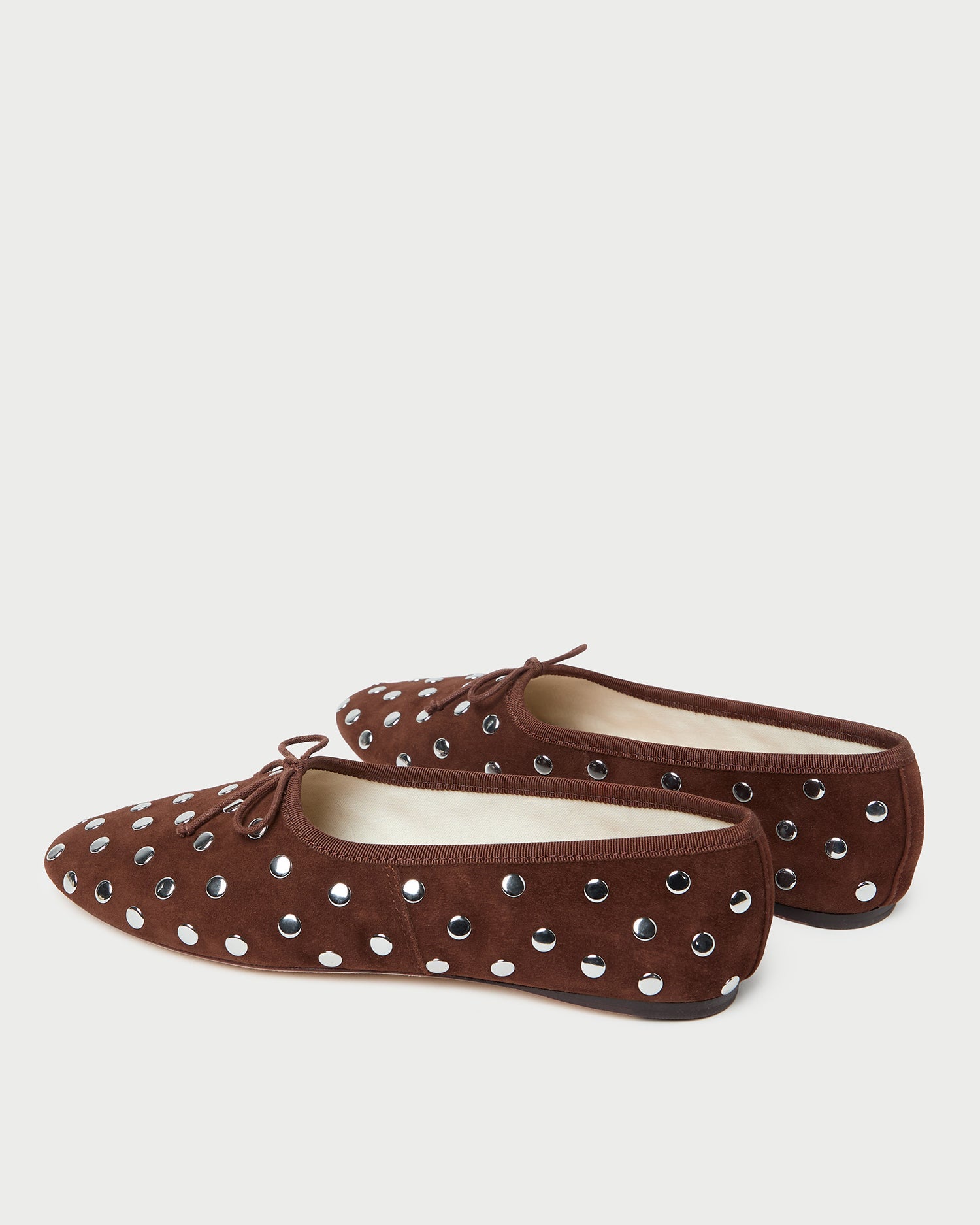 Loeffler Randall / Landon Espresso/Silver Suede Ballet Flat