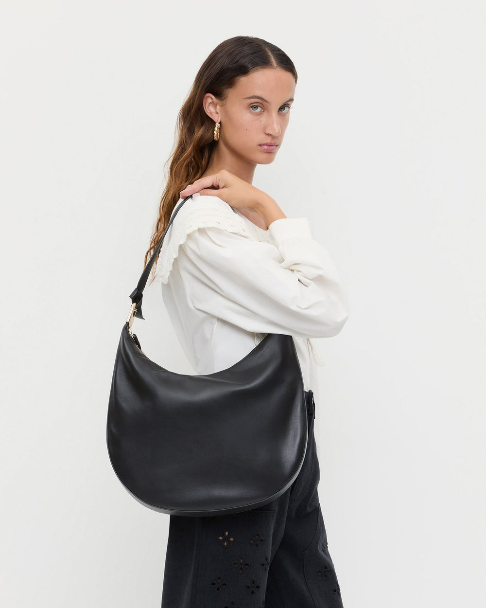 Loeffler Randall / Morgan Black Leather Shoulder Bag