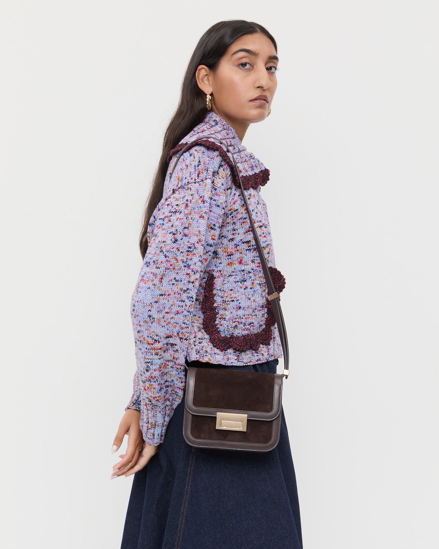 Loeffler Randall / Desi Brown Suede Crossbody