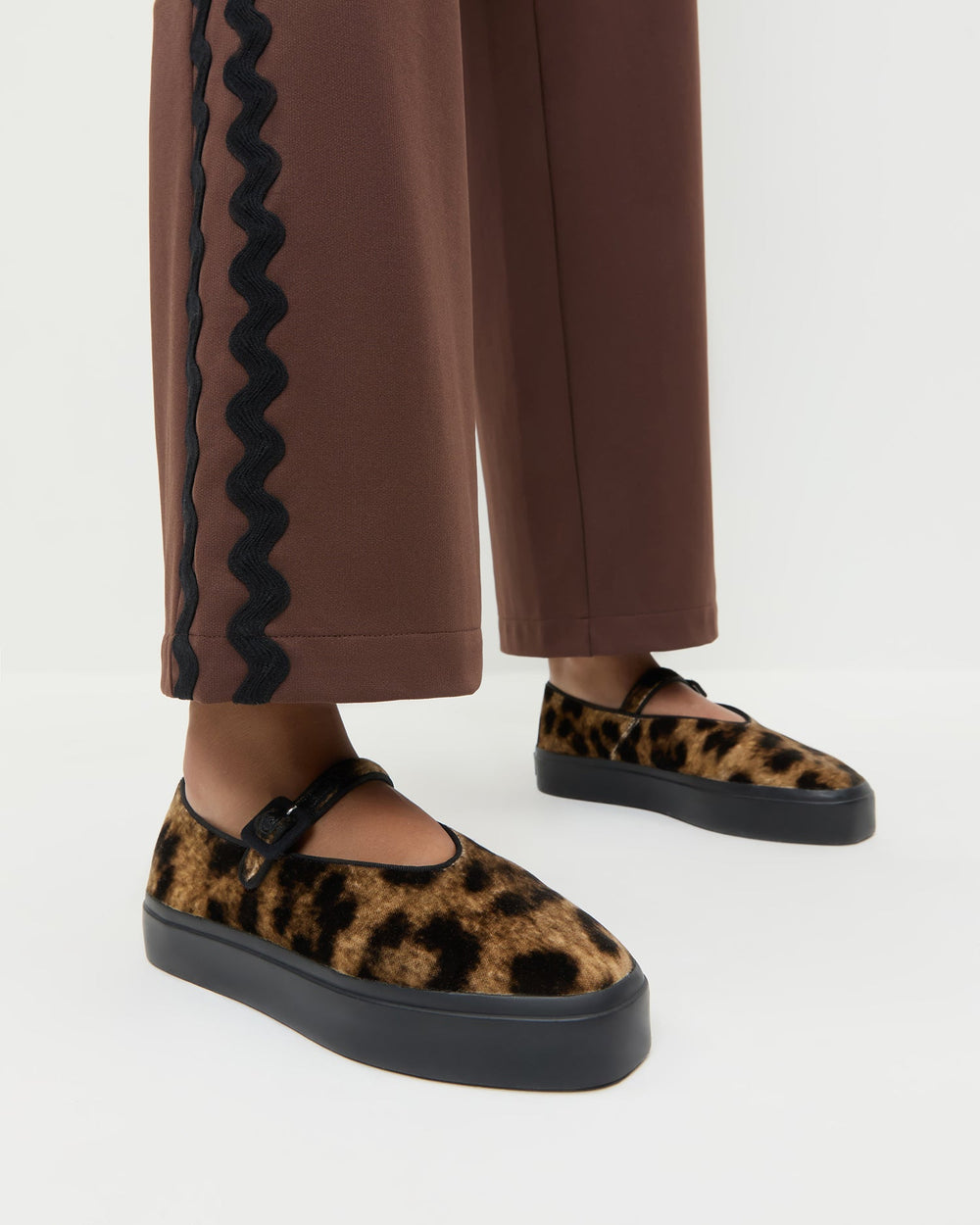 Loeffler Randall / Cooper Leopard Velvet Mary Jane Sneaker