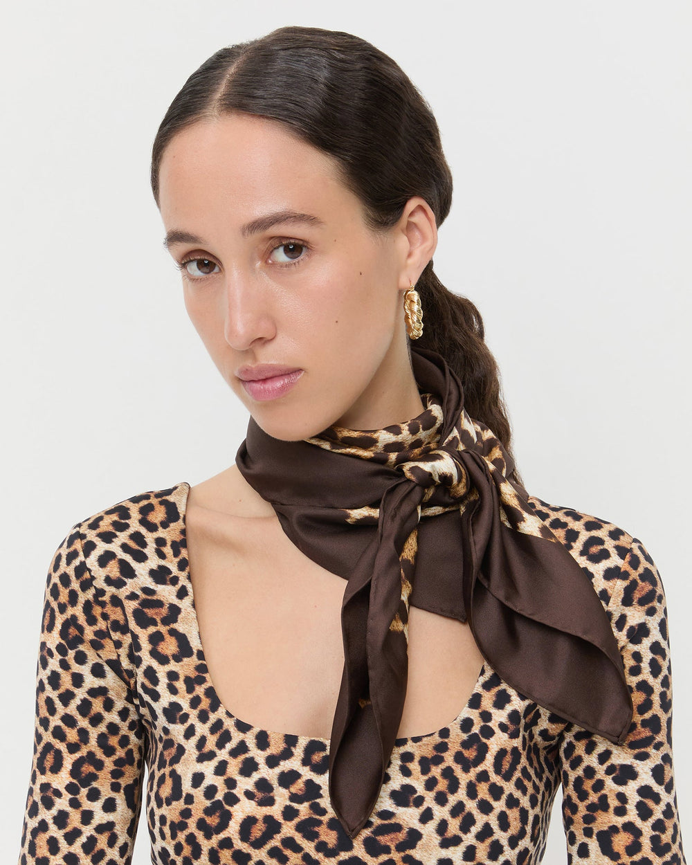 Loeffler Randall / Beverly Leopard Silk Scarf