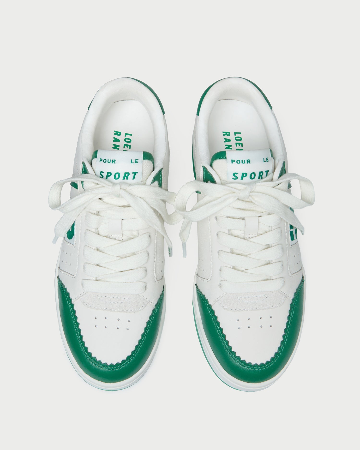 Loeffler Randall / Topspin Cream/Green Court Sneaker