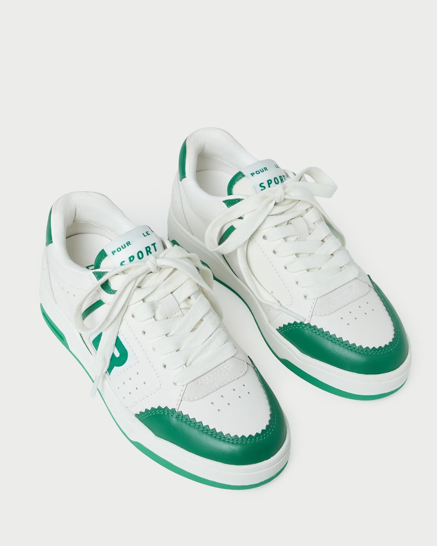 Loeffler Randall / Topspin Cream/Green Court Sneaker