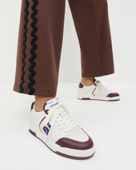 Loeffler Randall / Topspin Cream/Maroon Court Sneaker