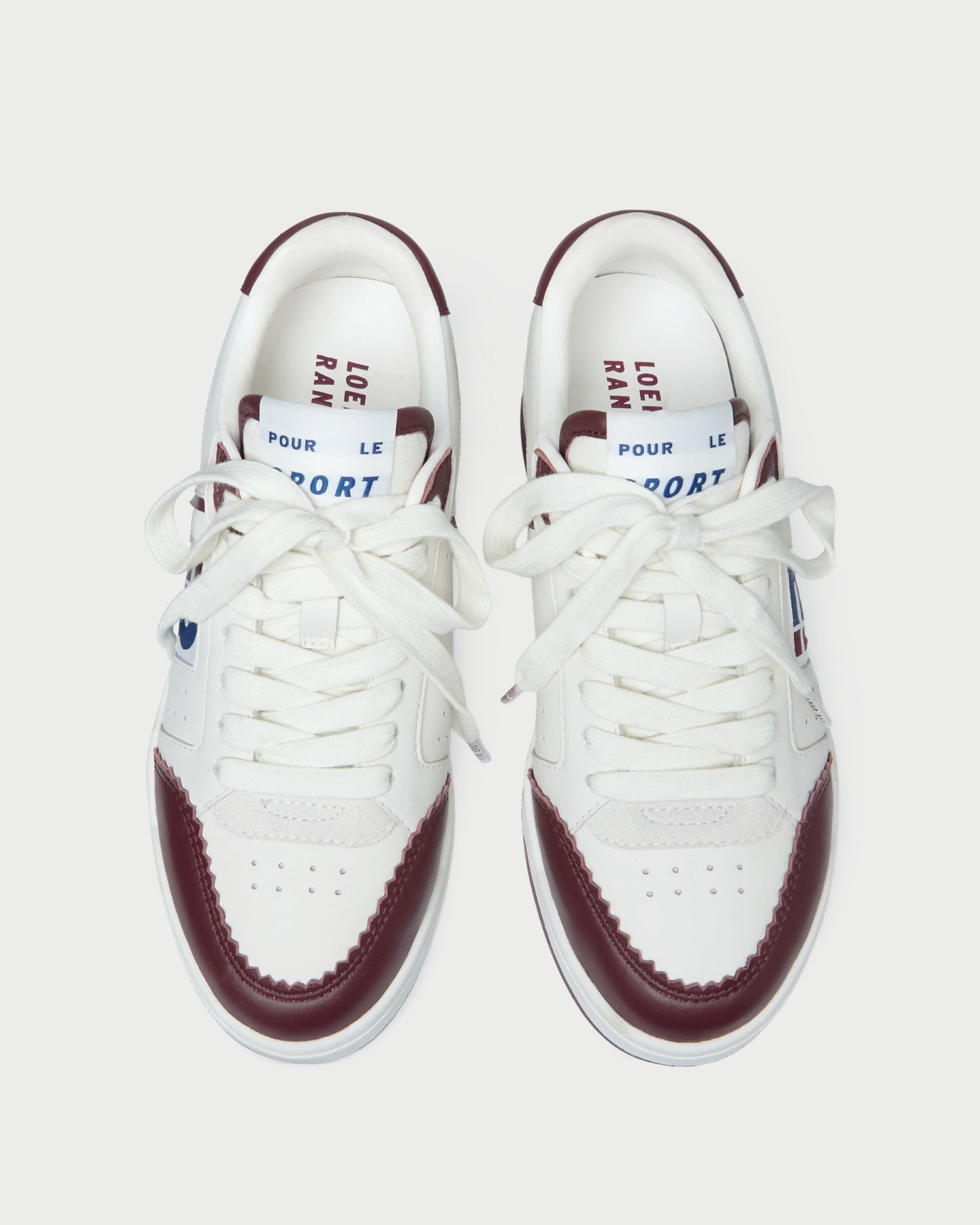 Loeffler Randall / Topspin Cream/Maroon Court Sneaker