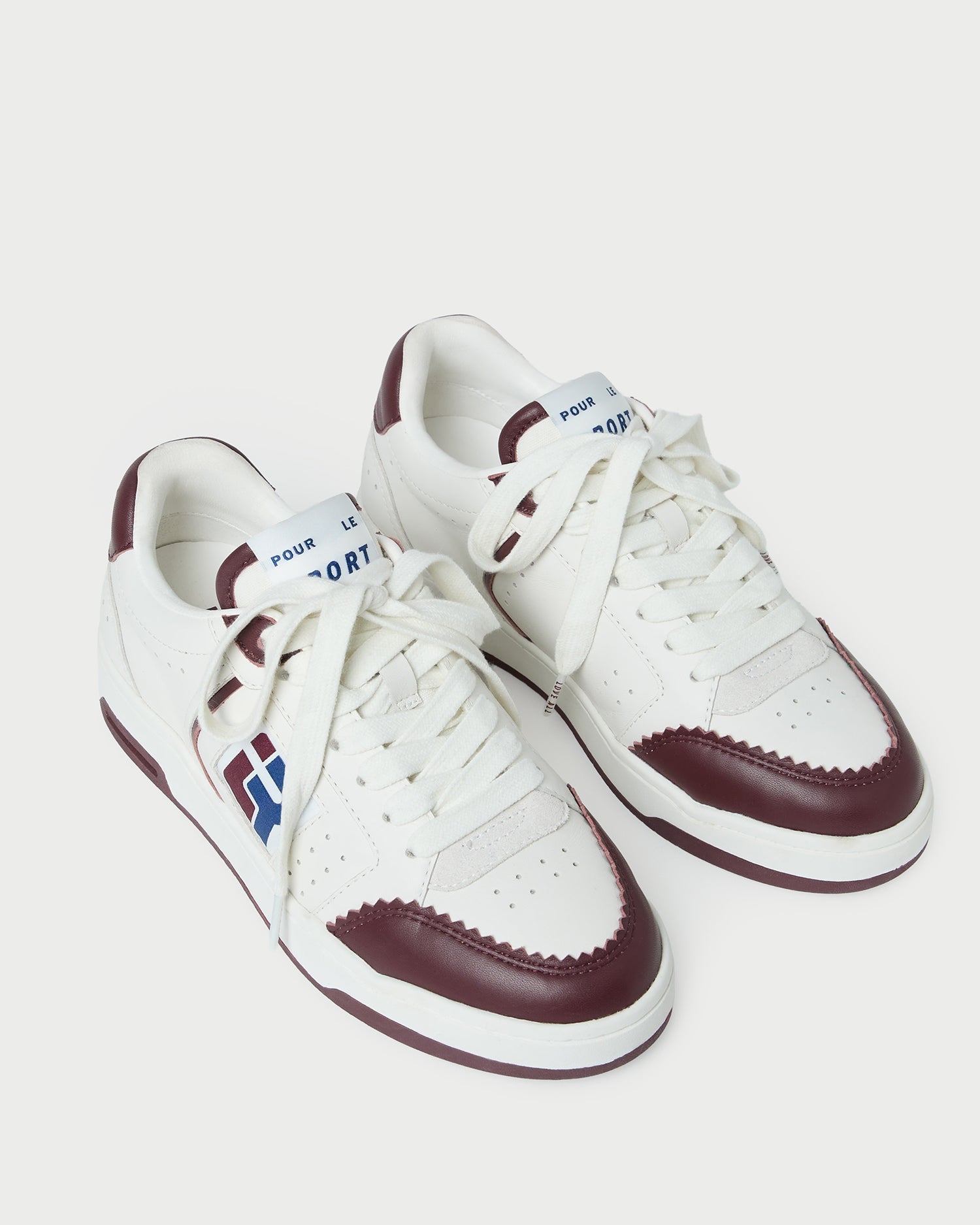 Loeffler Randall / Topspin Cream/Maroon Court Sneaker