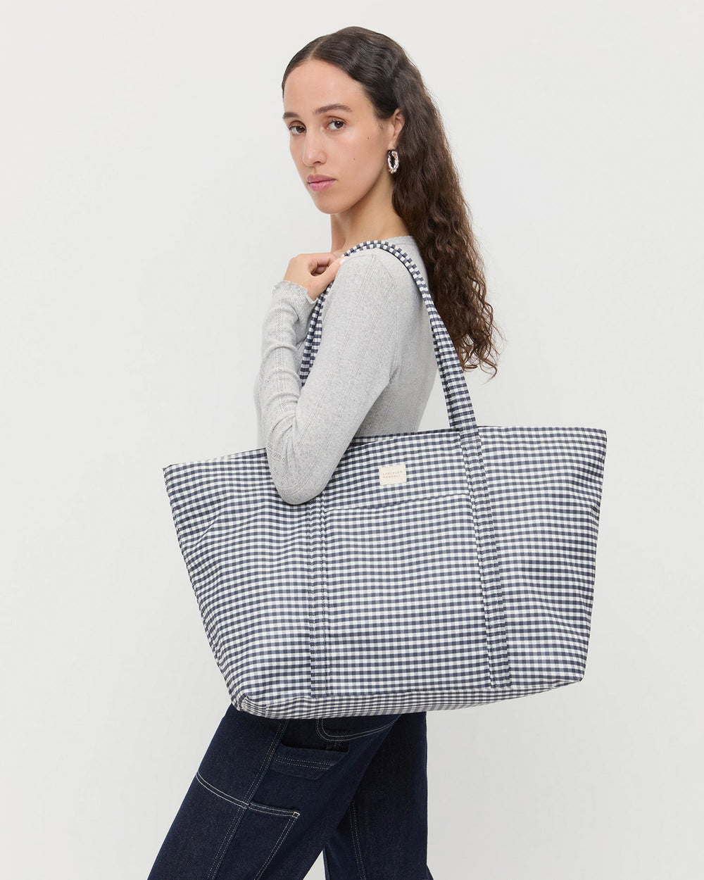 Loeffler Randall / Dina Black/White Gingham Travel Tote