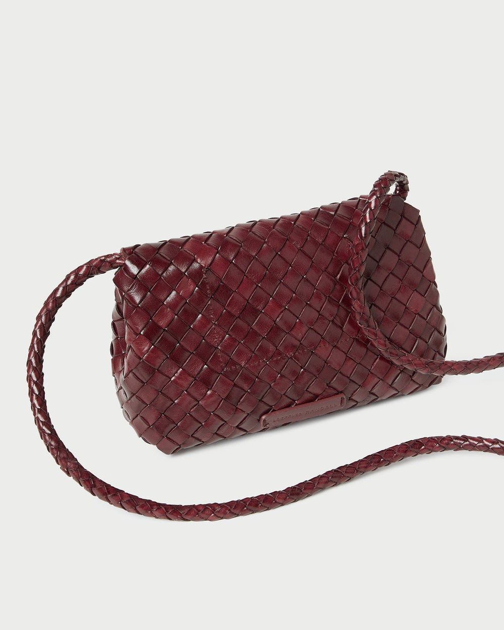 Loeffler Randall / Vinnie Maroon Woven Leather Crossbody