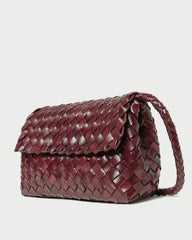 Loeffler Randall / Vinnie Maroon Woven Leather Crossbody