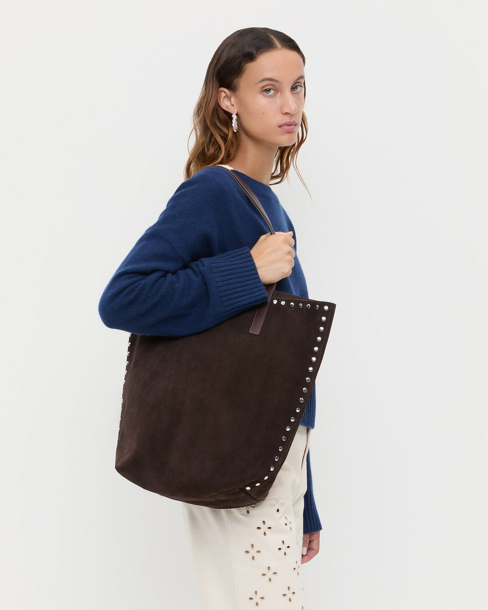 Loeffler Randall / Walker Brown/Silver Suede Tote