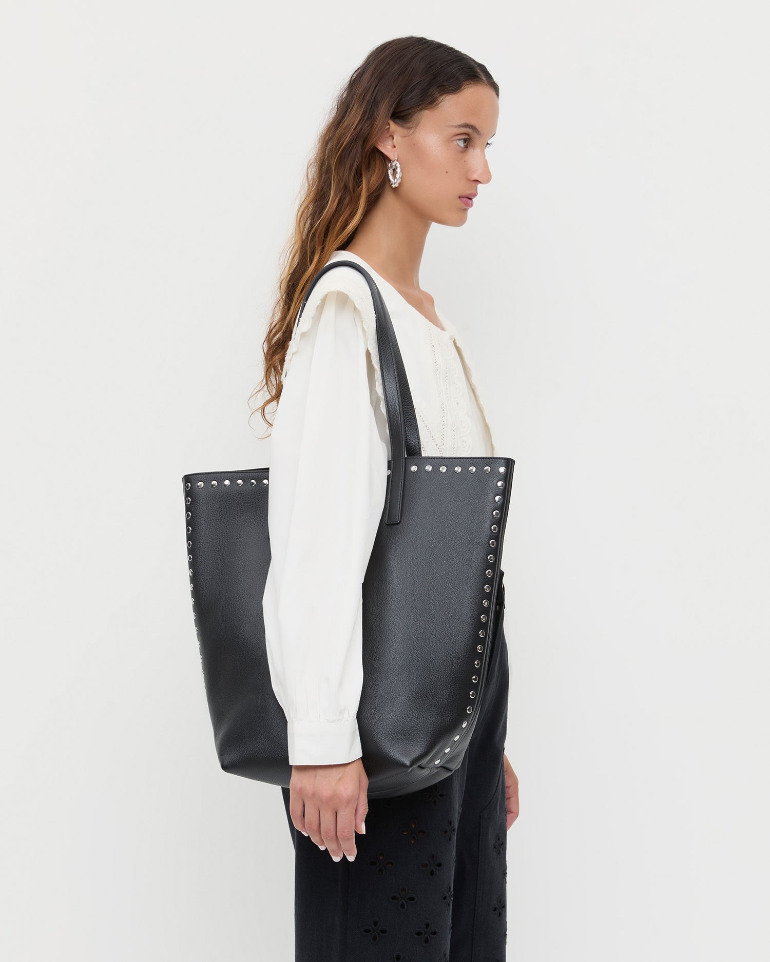 Loeffler Randall / Walker Black/Silver Leather Tote