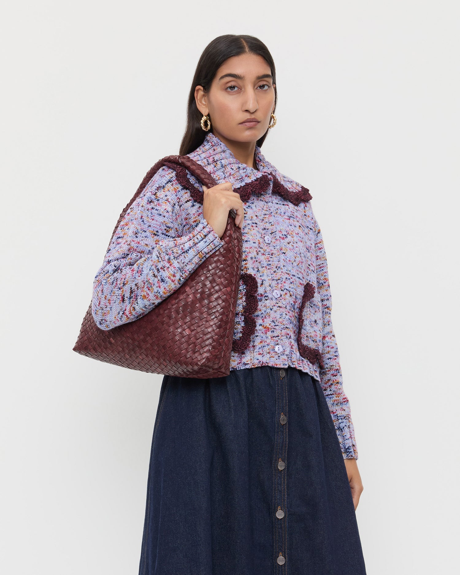 Loeffler Randall / Willow Maroon Woven Hobo Bag