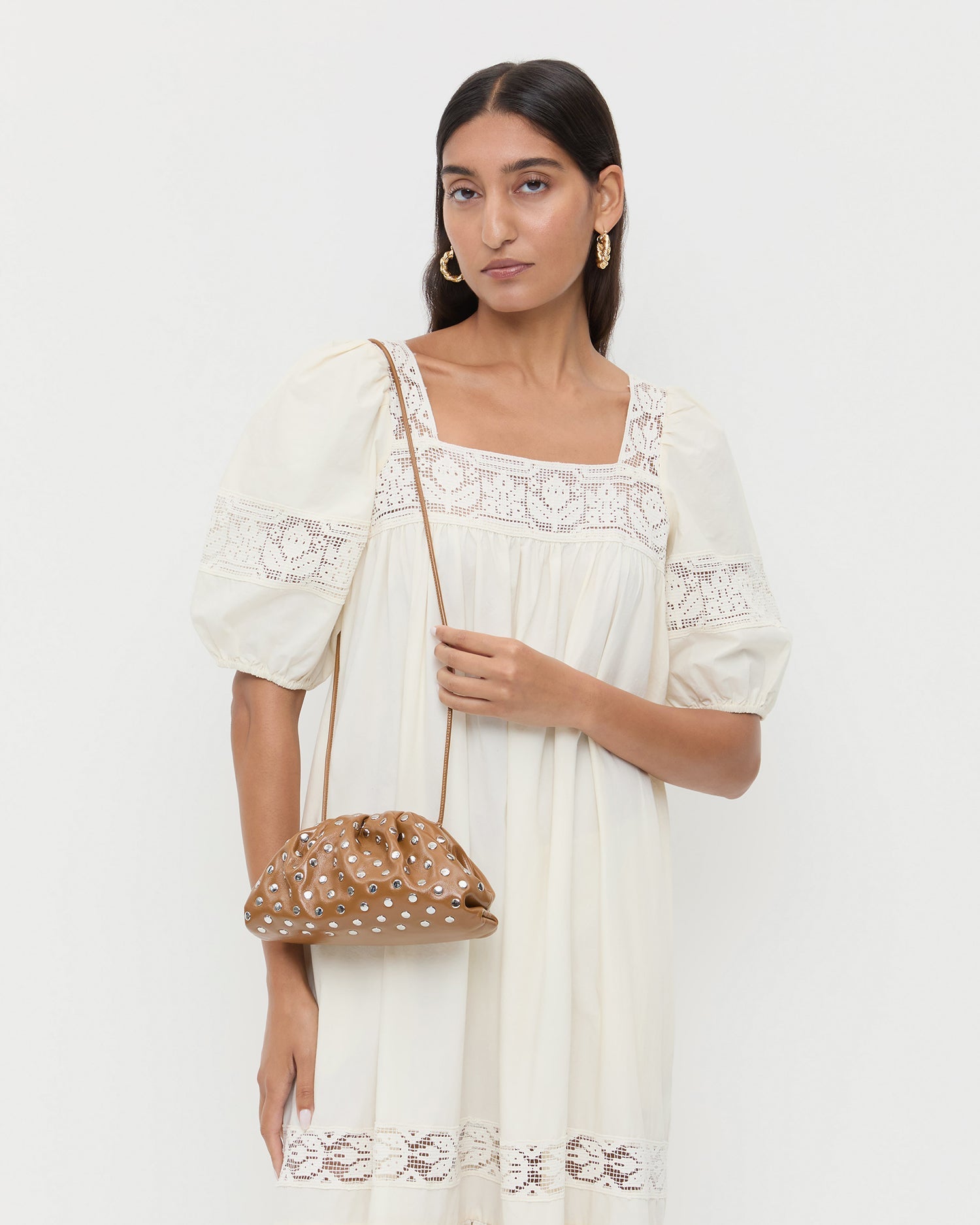 Loeffler Randall / Bailey Safari/Silver Leather Dome Clutch