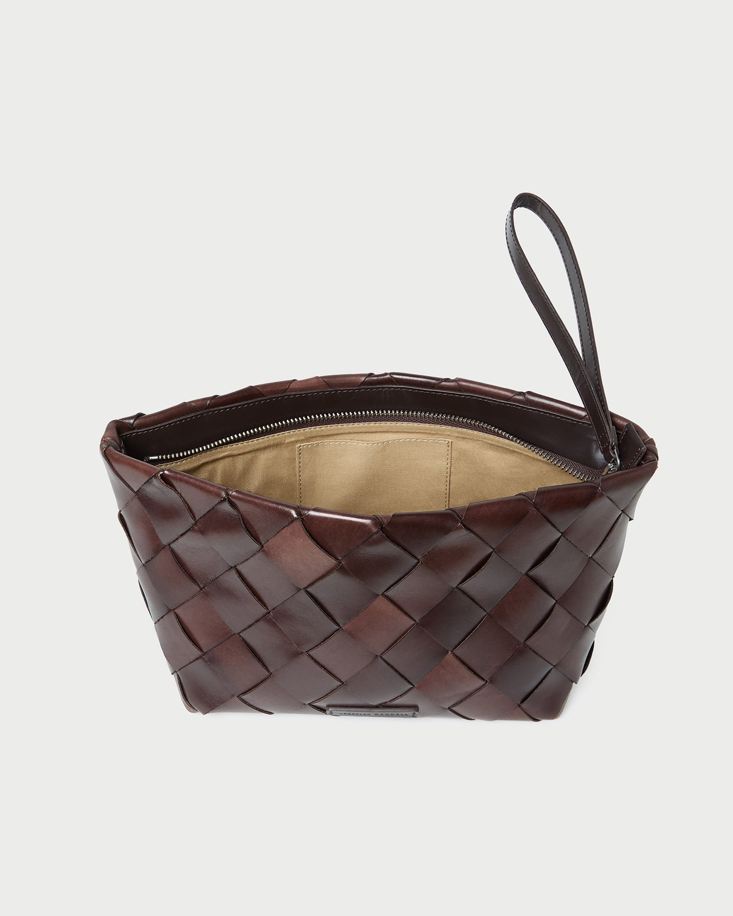 Loeffler Randall / Melina Chocolate Woven Leather Clutch