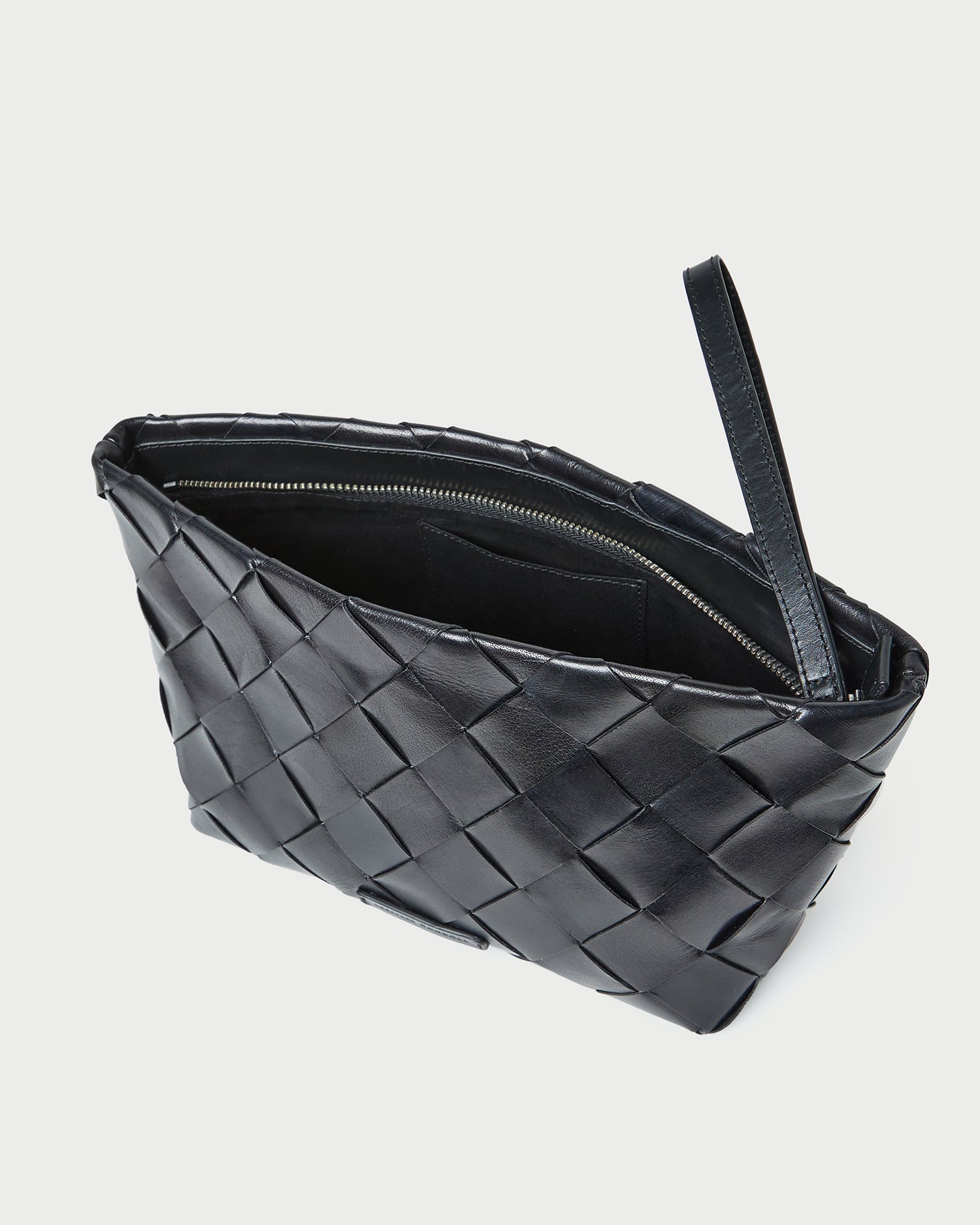 Loeffler Randall / Melina Black Woven Leather Clutch