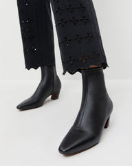 Loeffler Randall / Doria Black Leather Ankle Boot