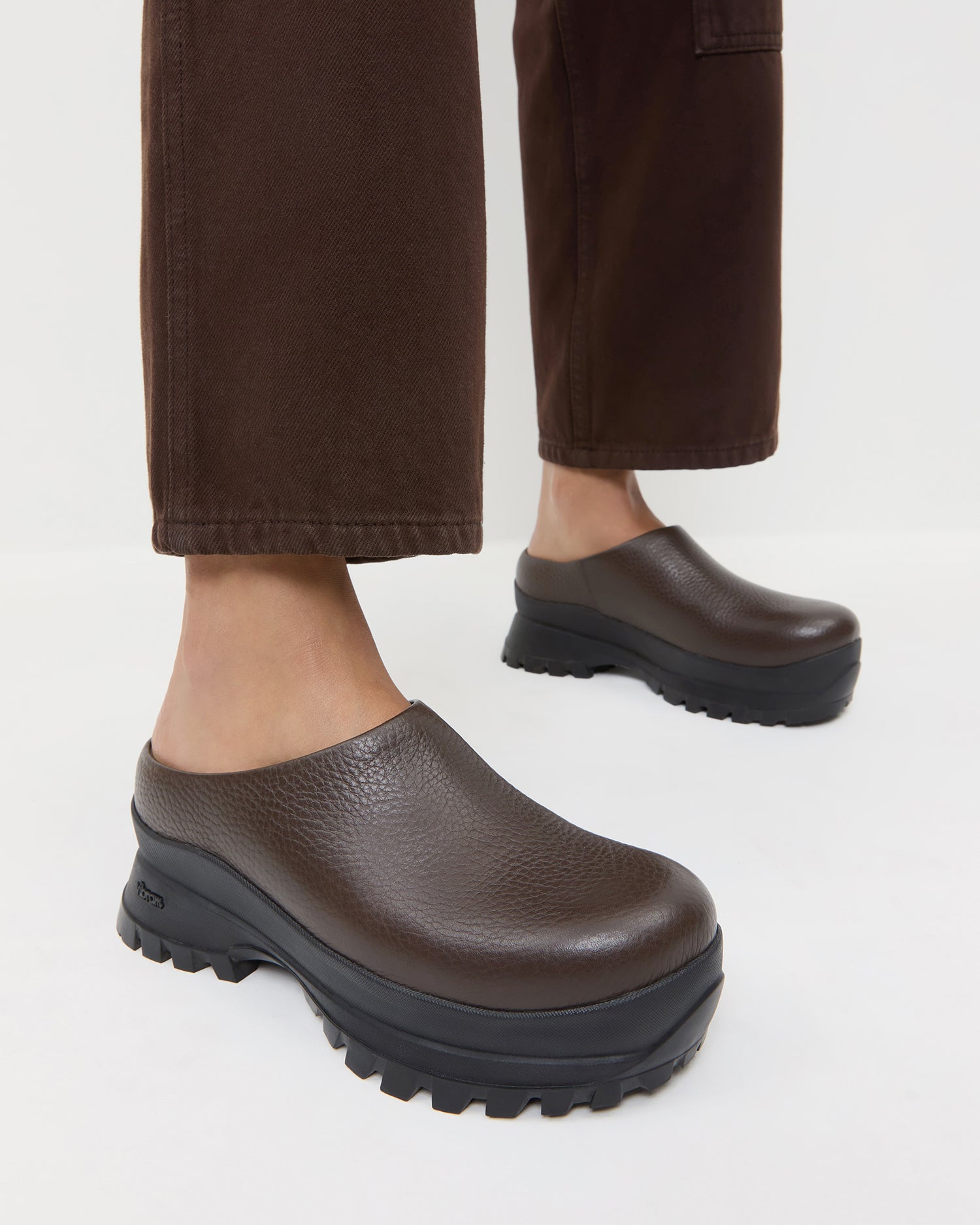 Loeffler Randall / Gemma Brown Leather Lug Mule