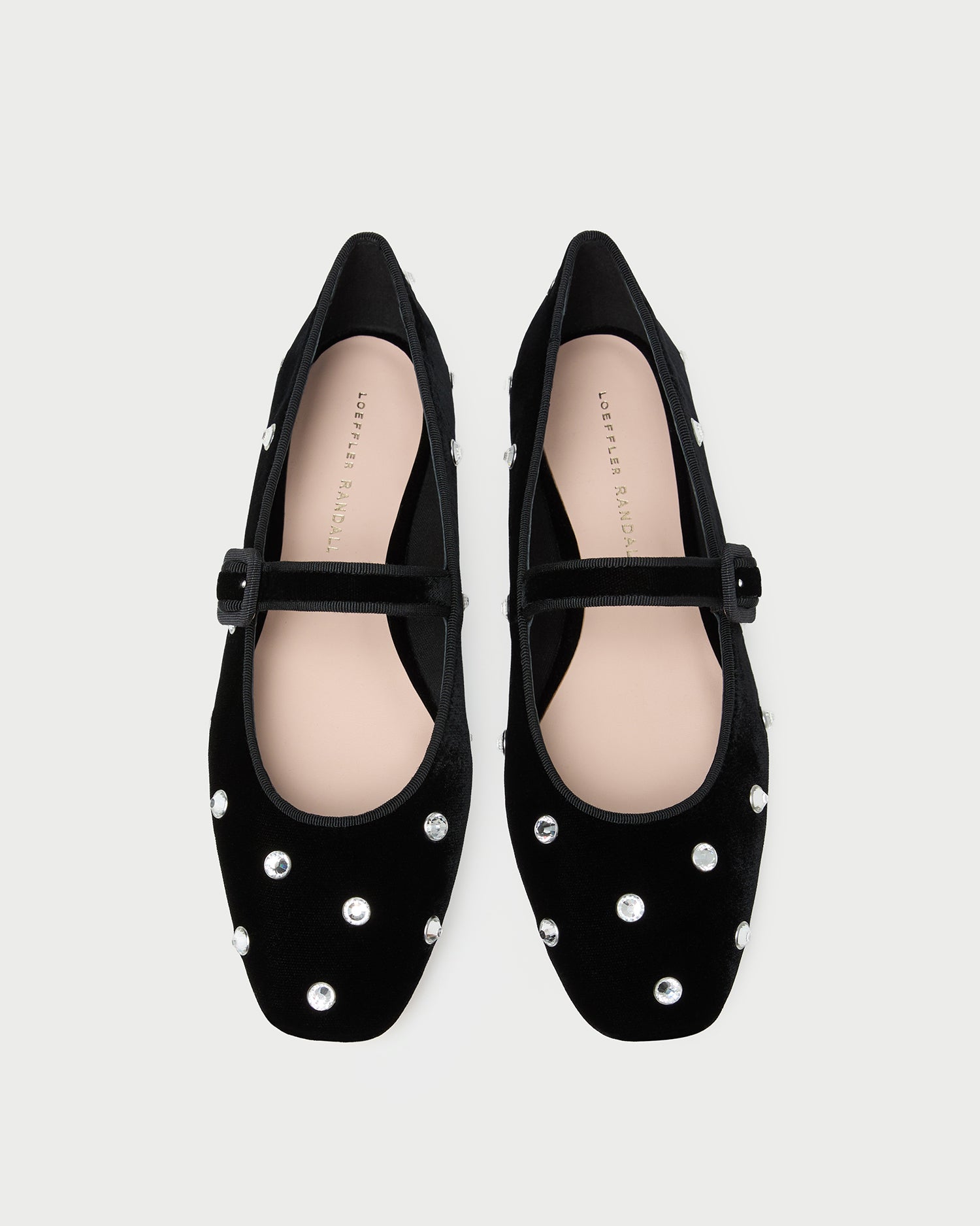 Loeffler Randall / Ginger Black/Crystal Velvet Mary Jane