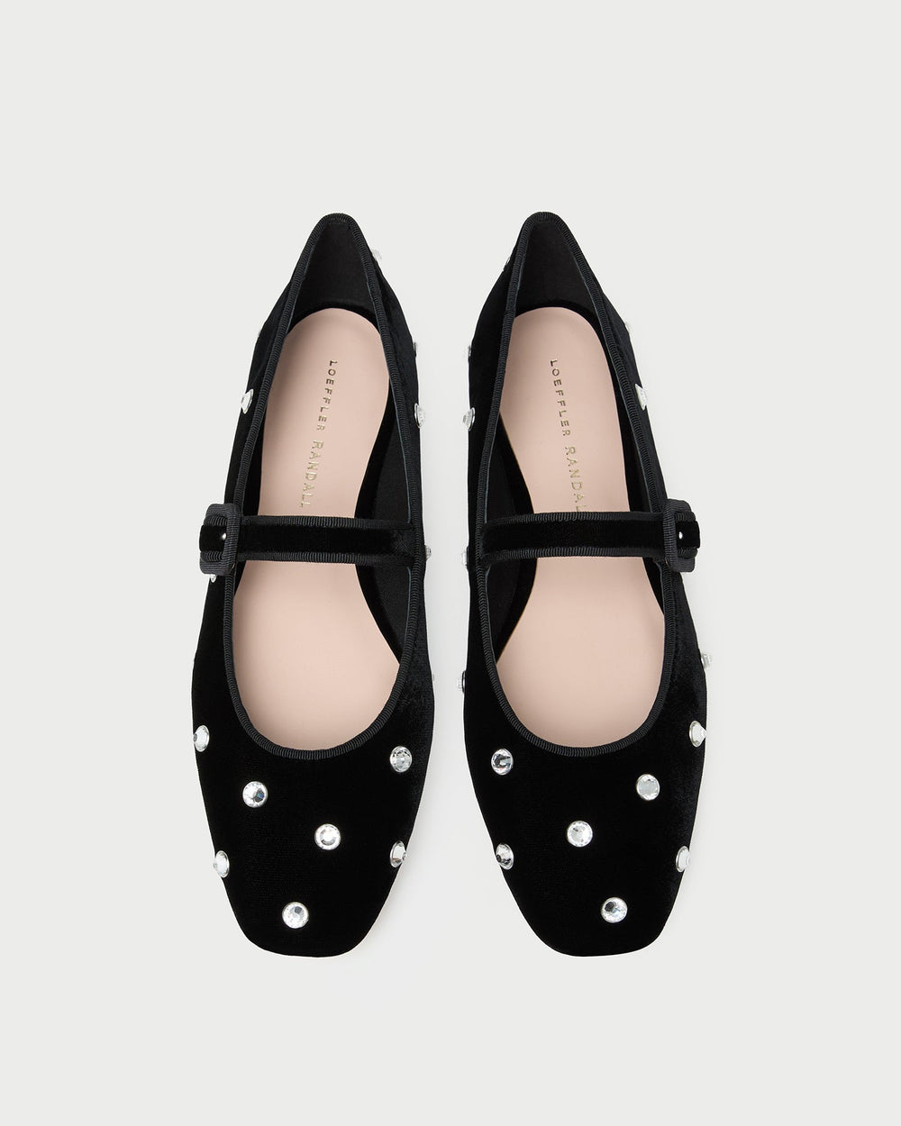 Loeffler Randall / Ginger Black/Crystal Velvet Mary Jane