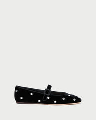 Loeffler Randall / Ginger Black/Crystal Velvet Mary Jane
