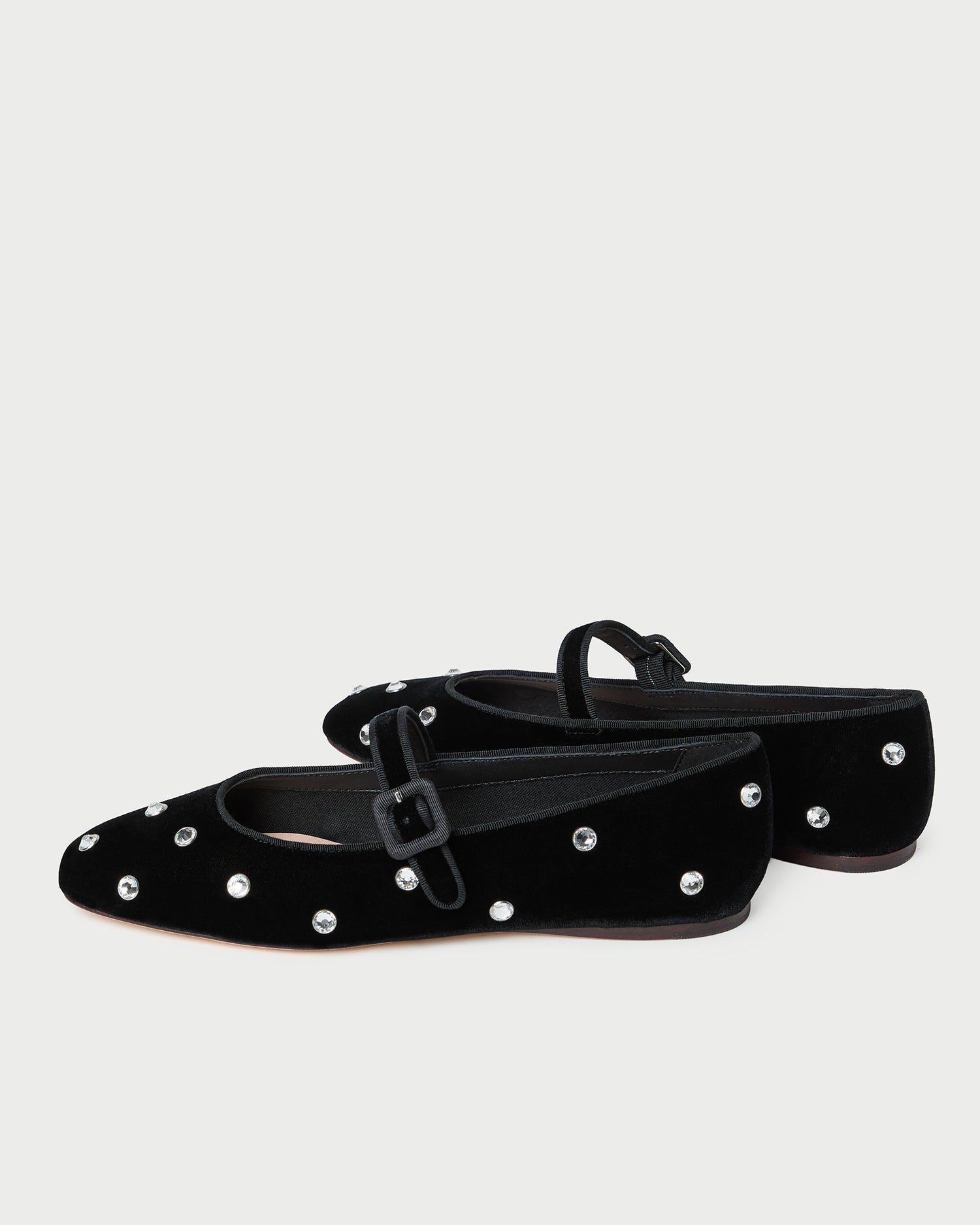 Loeffler Randall / Ginger Black/Crystal Velvet Mary Jane