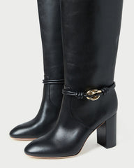 Loeffler Randall / Goldy Black/Gold Leather Tall Boot