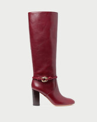 Loeffler Randall / Goldy Wine/Gold Leather Tall Boot