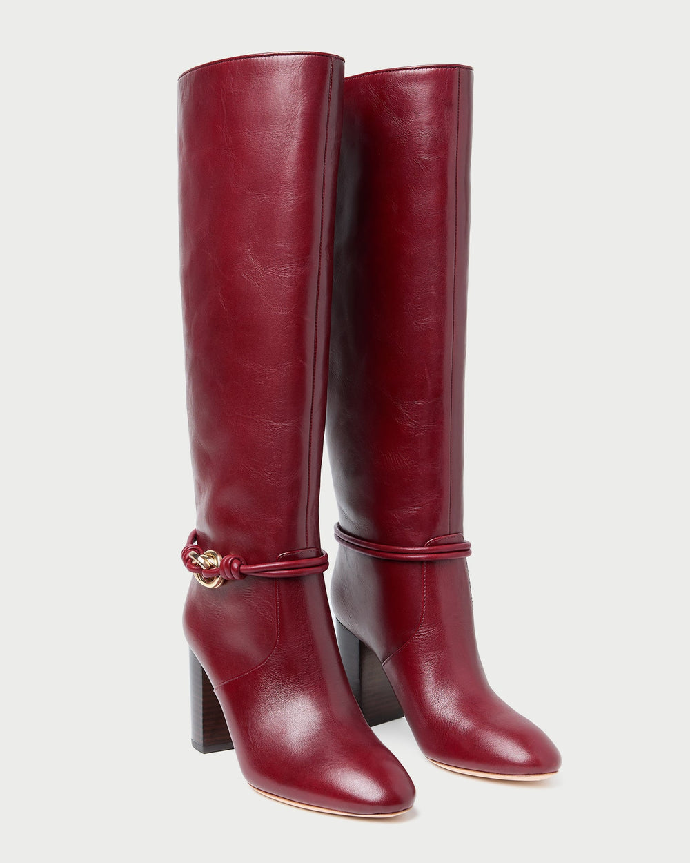 Loeffler Randall / Goldy Wine/Gold Leather Tall Boot
