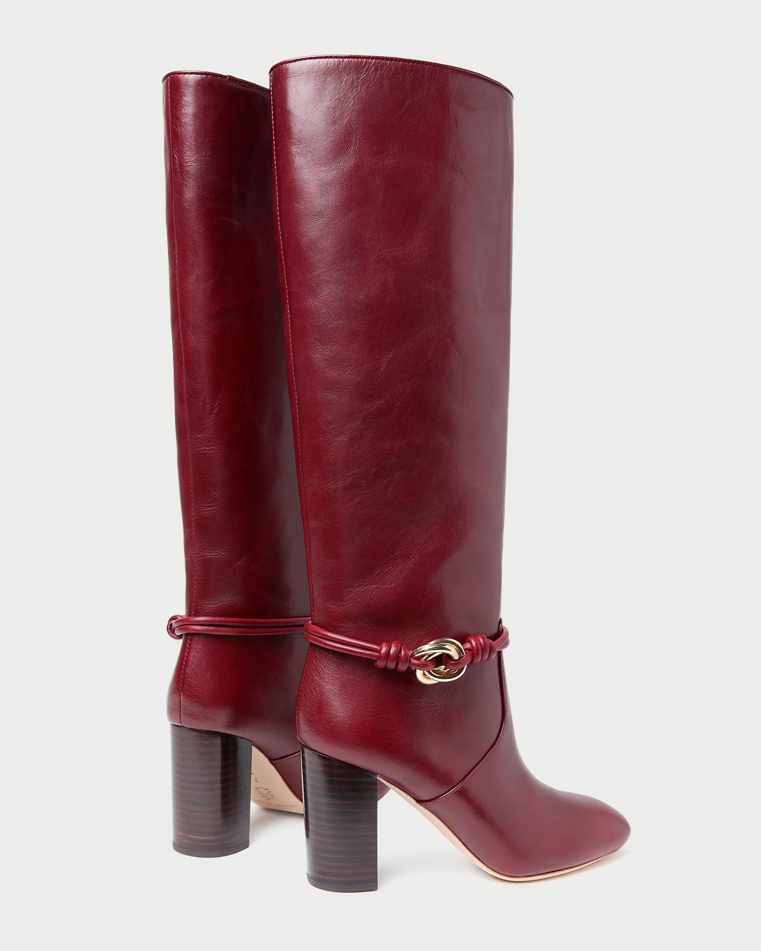 Loeffler Randall / Goldy Wine/Gold Leather Tall Boot