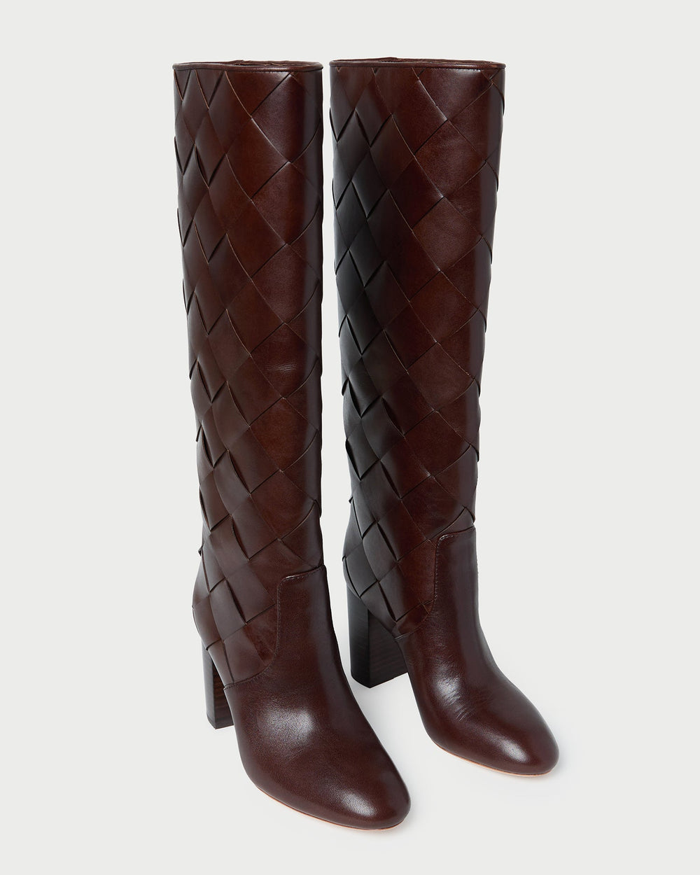 Loeffler Randall / Goldy Espresso Woven Leather Tall Boot