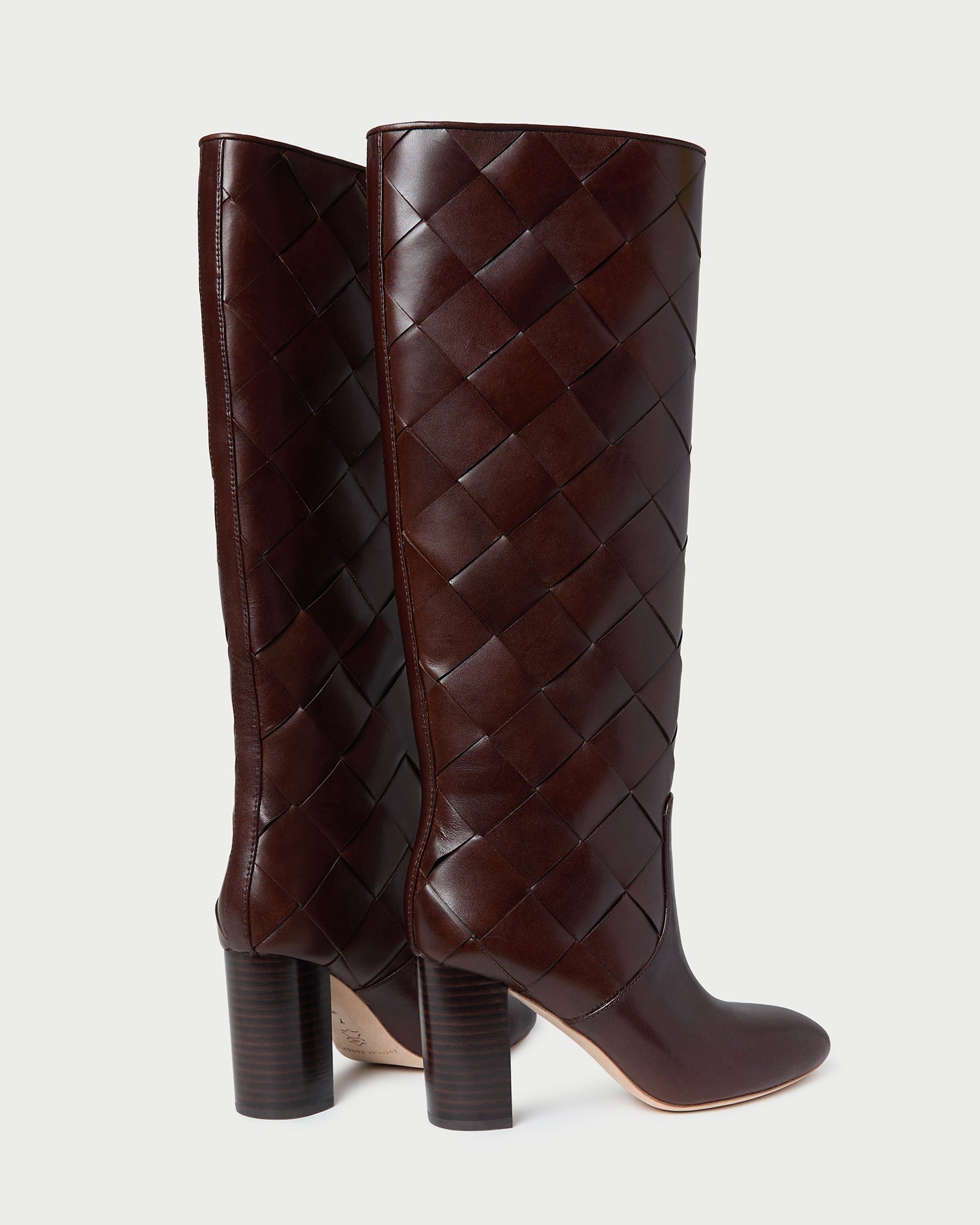 Loeffler Randall / Goldy Espresso Woven Leather Tall Boot